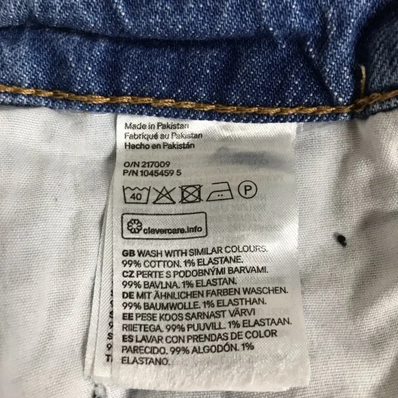 H&M High Rise Wide Leg Classic Straight Blue Jeans Size 2 - Picture 3 of 7